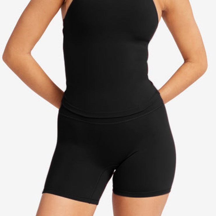 Womens Halter Neck Yoga Set with High Waist Shorts