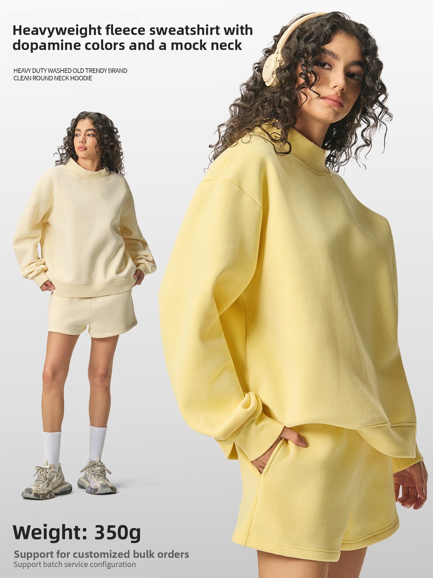 Womens Heavy Velvet Half Turtleneck Sweatshirt