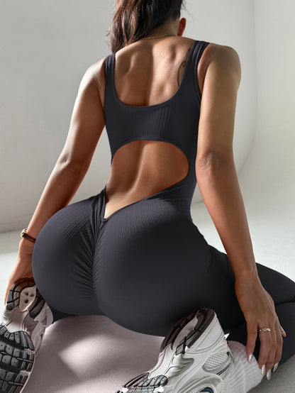 Womens High-Elastic Fitness Jumpsuit