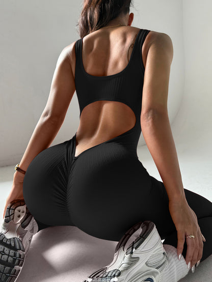 Womens High-Elastic Fitness Jumpsuit