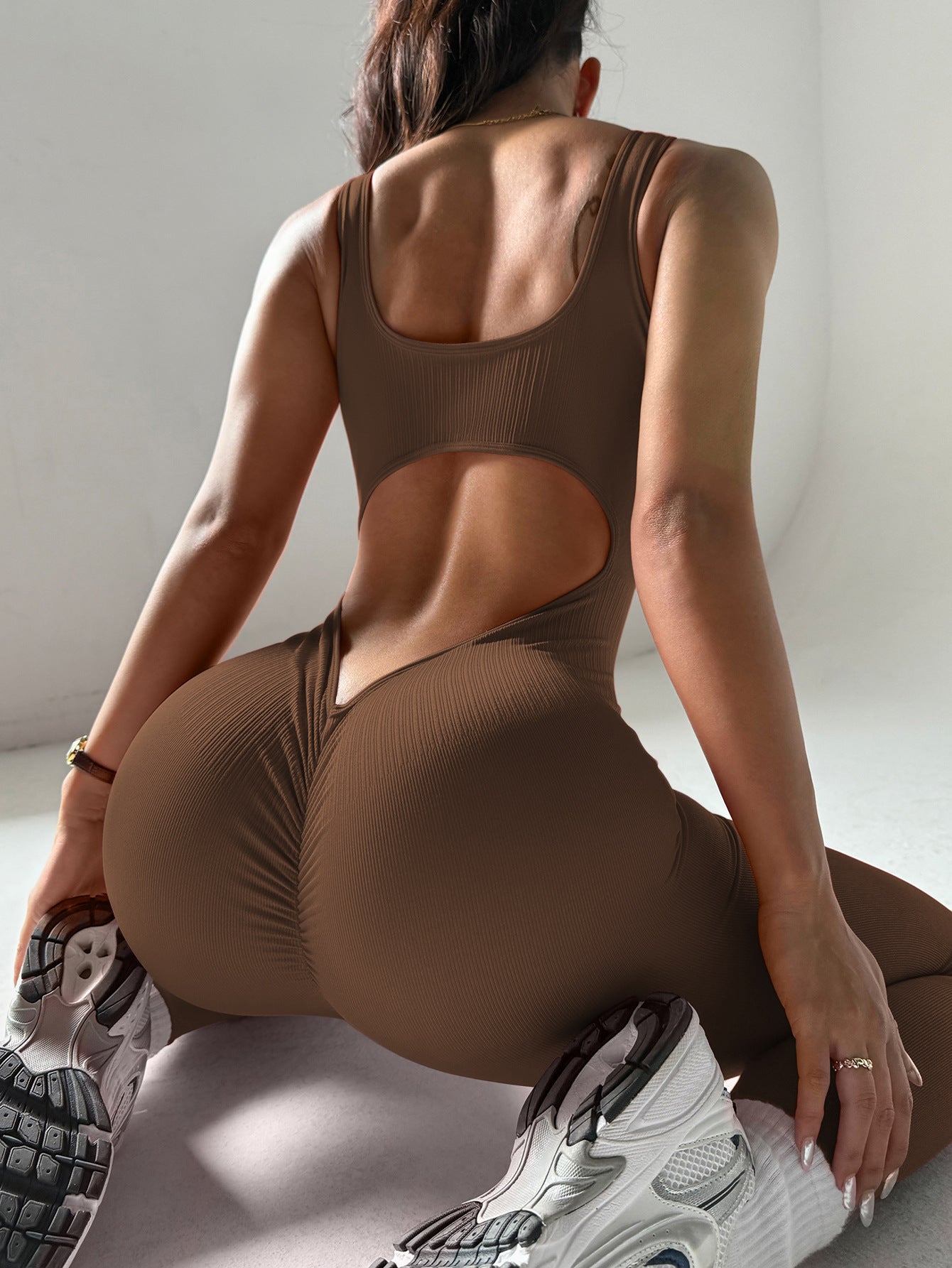 Womens High-Elastic Fitness Jumpsuit