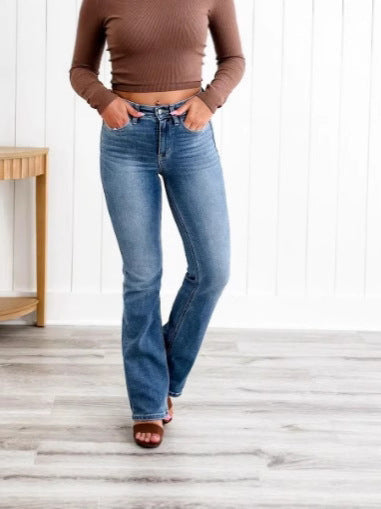 Womens High Elastic Slim Fit Denim Trousers