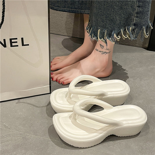 Womens High Heel Flip Flops Sandals