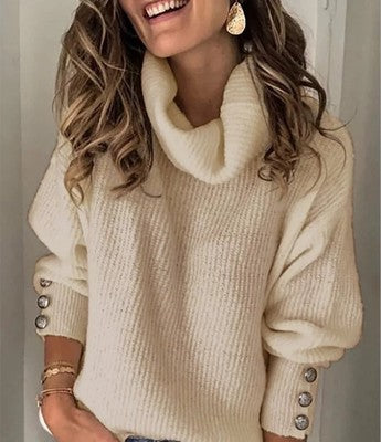 Womens High Neck Knit Sweater