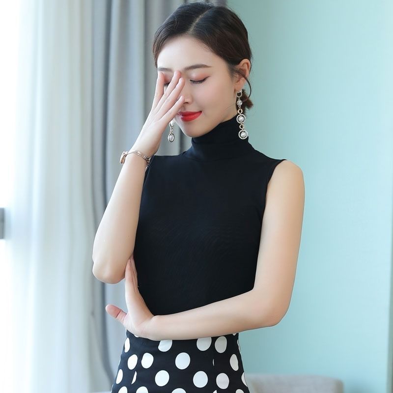 Womens High Neck Sleeveless Cotton Camisole