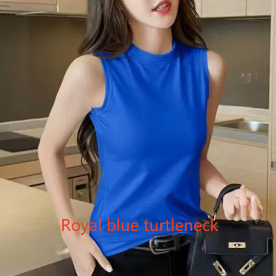Womens High Neck Sleeveless Cotton Camisole