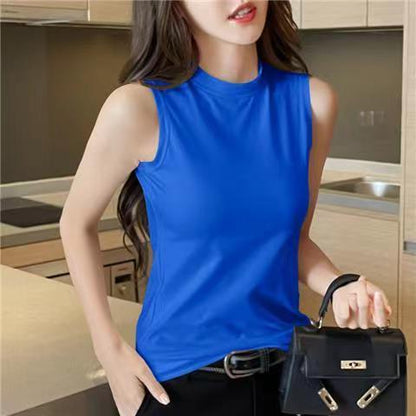 Womens High Neck Sleeveless Cotton Camisole