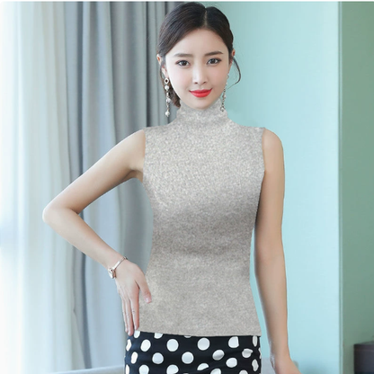 Womens High Neck Sleeveless Cotton Camisole
