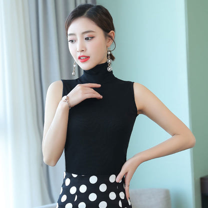 Womens High Neck Sleeveless Cotton Camisole