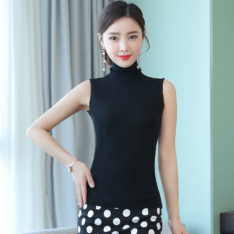 Womens High Neck Sleeveless Cotton Camisole