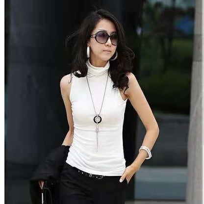Womens High Neck Sleeveless Cotton Camisole