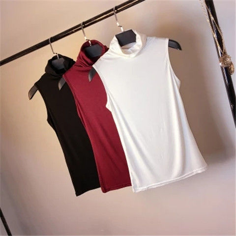Womens High Neck Sleeveless Cotton Camisole