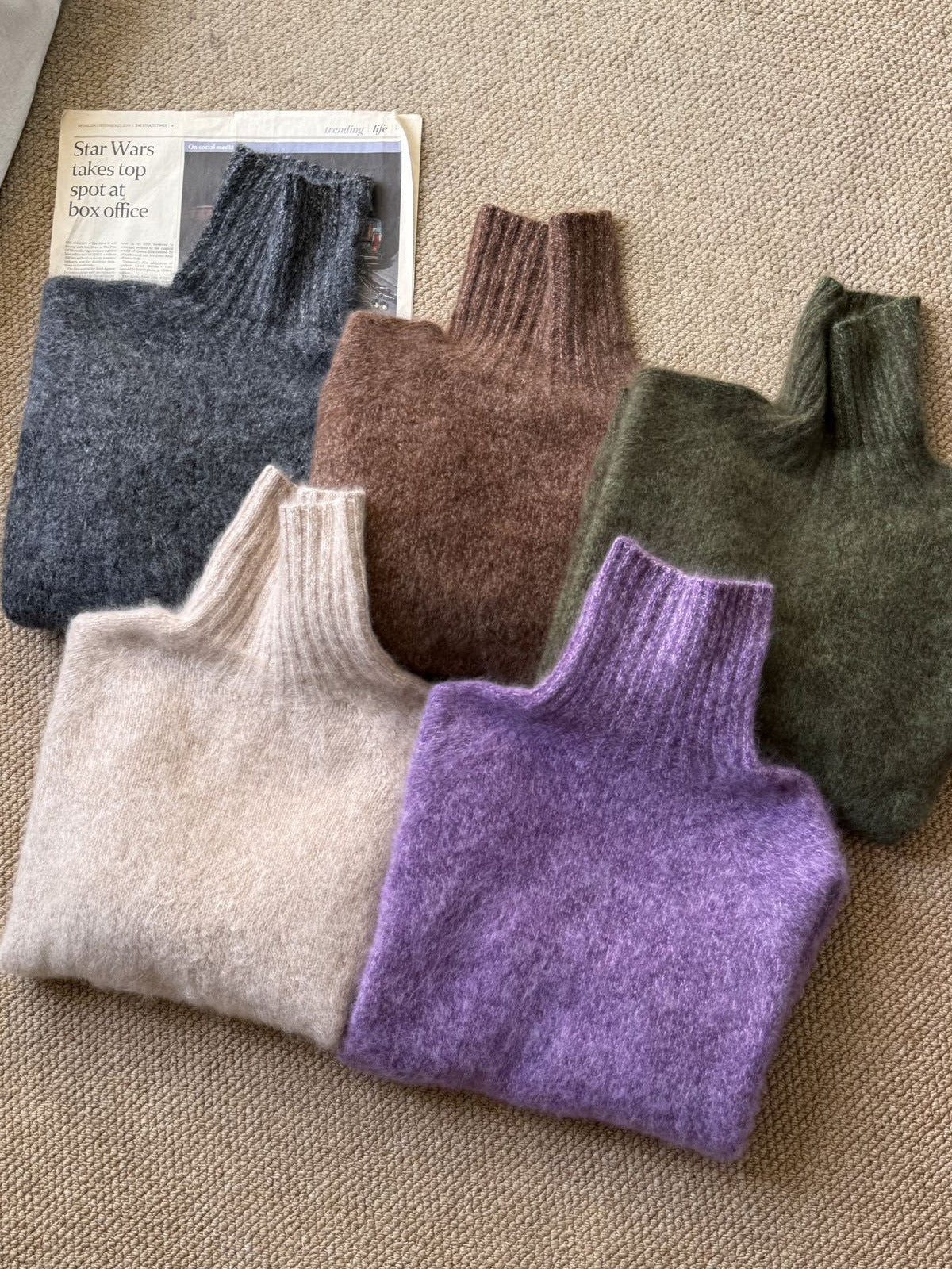 Womens High Neck Wool Sweater
