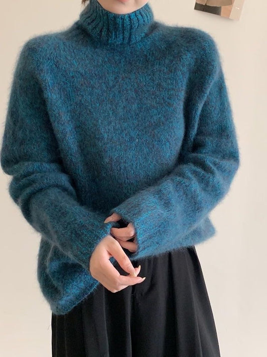 Womens High Neck Wool Sweater