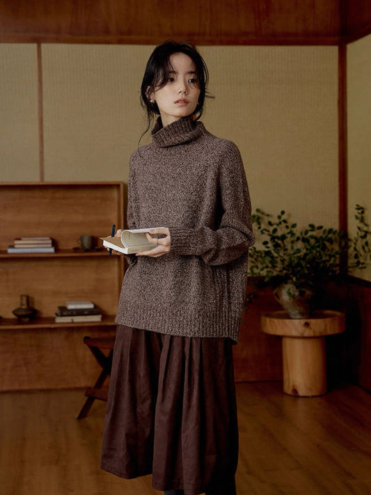 Womens High Neck Wool Sweater