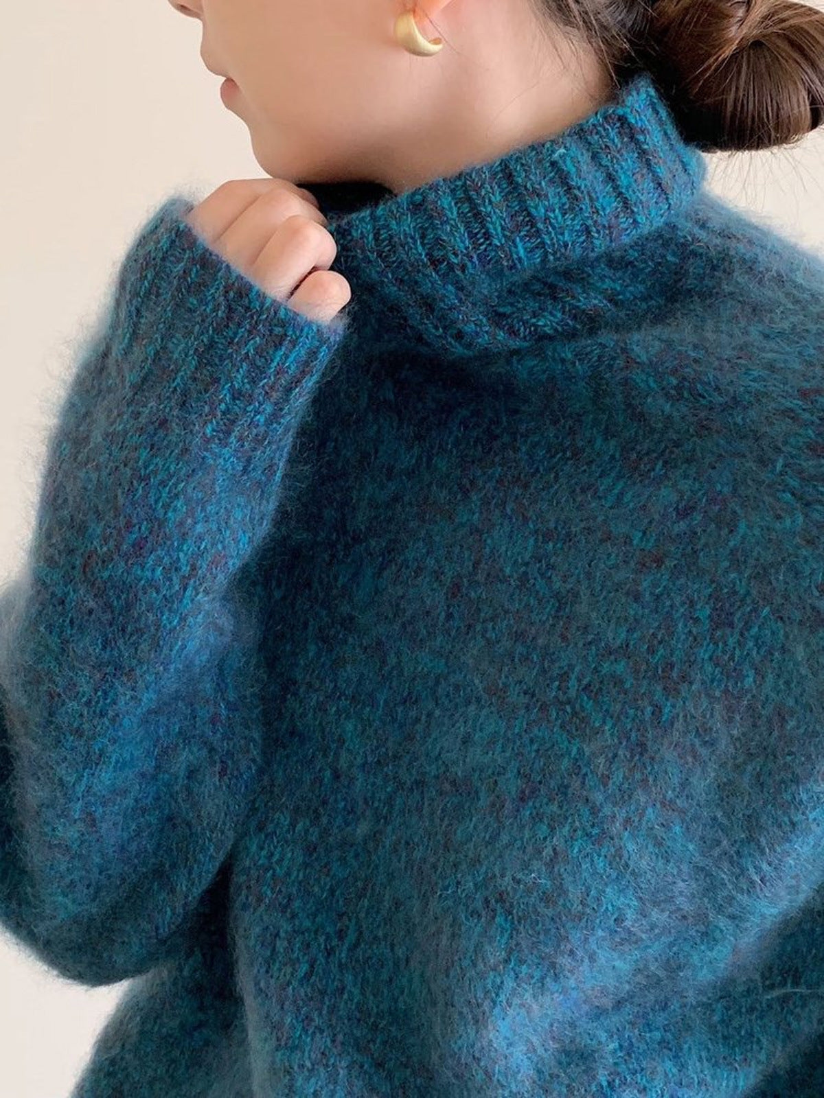 Womens High Neck Wool Sweater