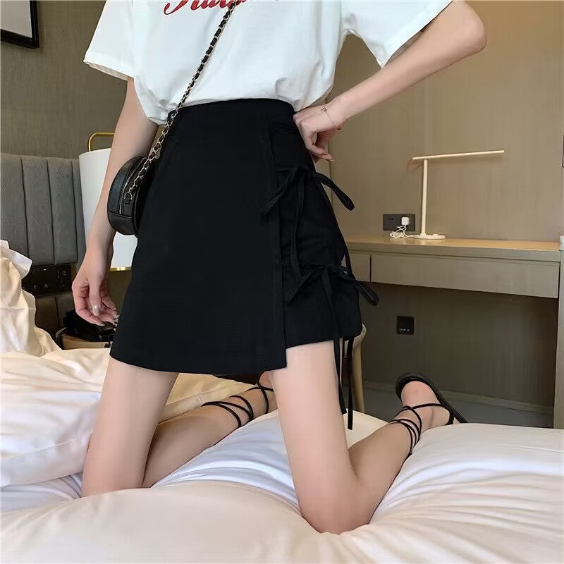 Womens High Waist A-Line Short Skirt