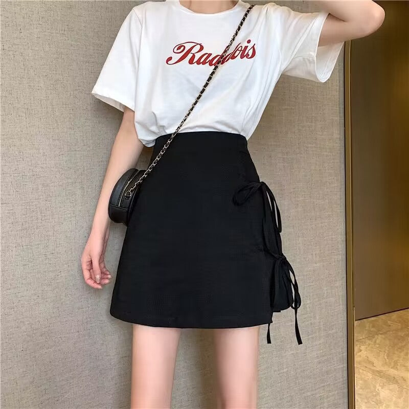 Womens High Waist A-Line Short Skirt
