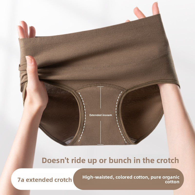 Womens High-Waist Cotton Underwear with Antibacterial Protection