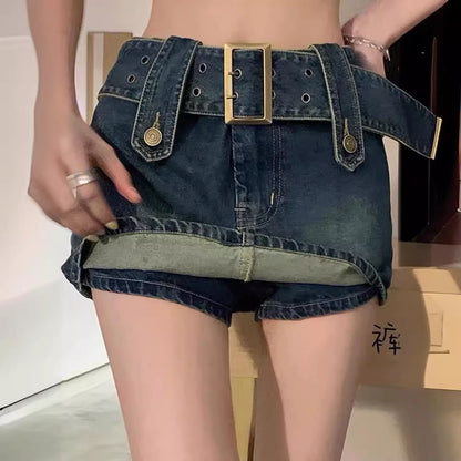 Womens High Waist Denim Short Skirt Bodycon Hip Hugger Mini Skirt
