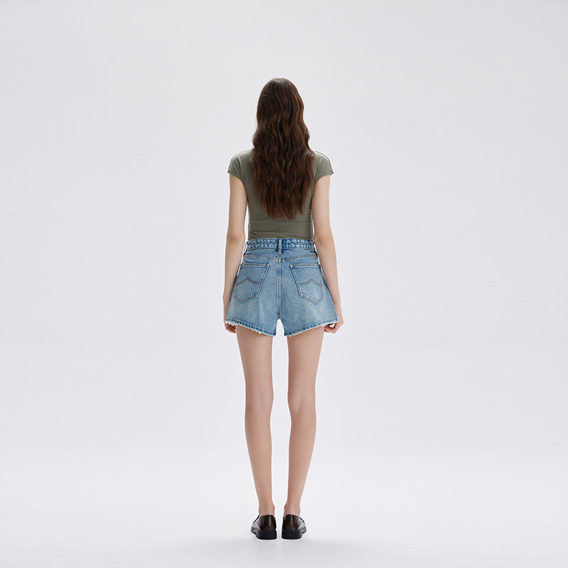 Womens High Waist Denim Shorts