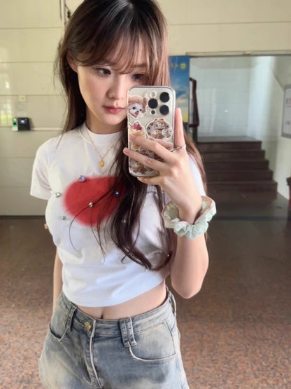 Womens High Waist Distressed Denim Shorts