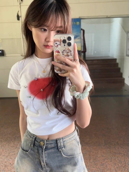 Womens High Waist Distressed Denim Shorts