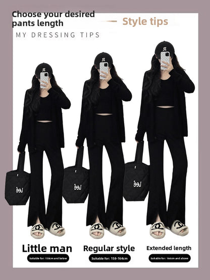 Womens High Waist Flared Casual Pants