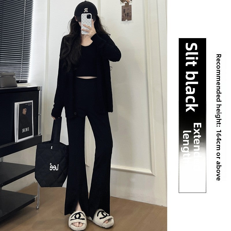 Womens High Waist Flared Casual Pants