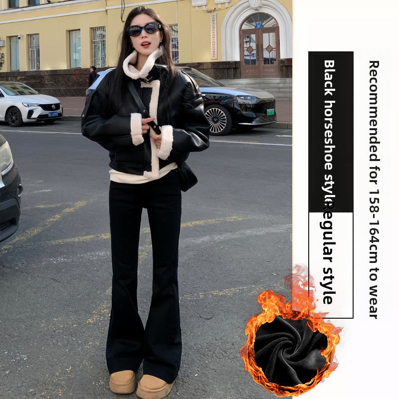 Womens High Waist Flared Casual Pants