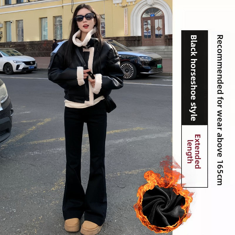 Womens High Waist Flared Casual Pants