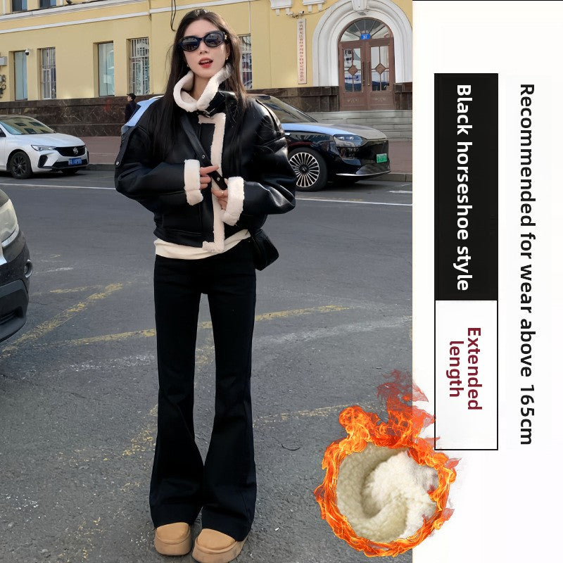 Womens High Waist Flared Casual Pants