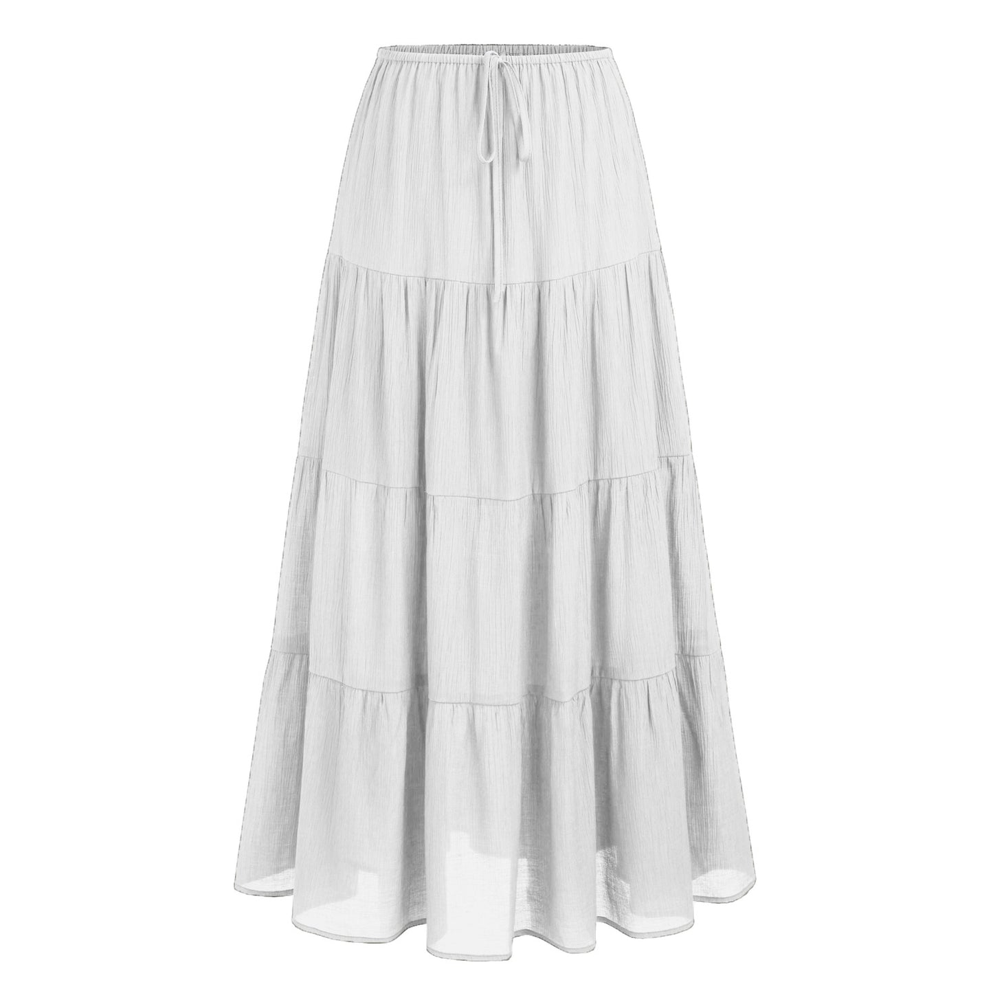 Womens High Waist Long Skirt with Lace-Up Back