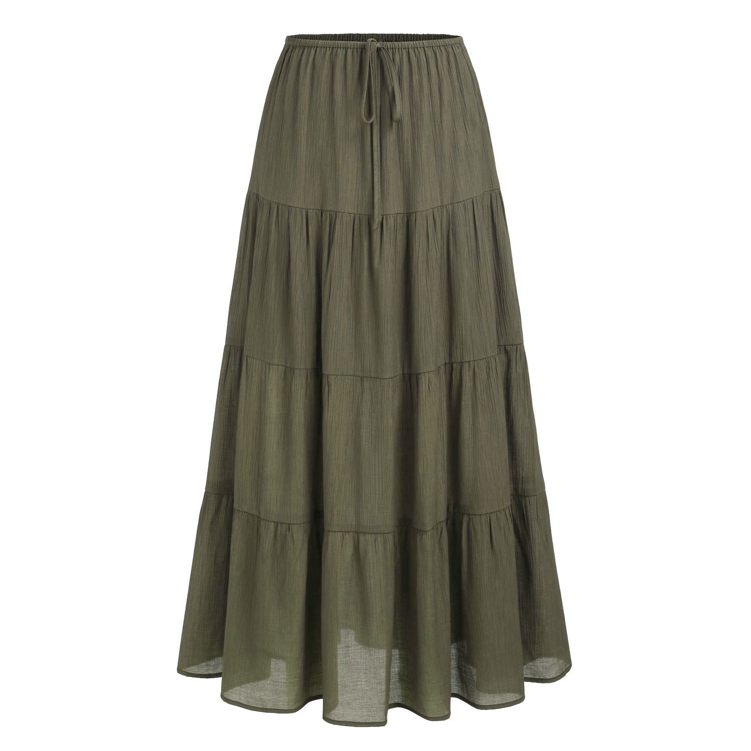 Womens High Waist Long Skirt with Lace-Up Back