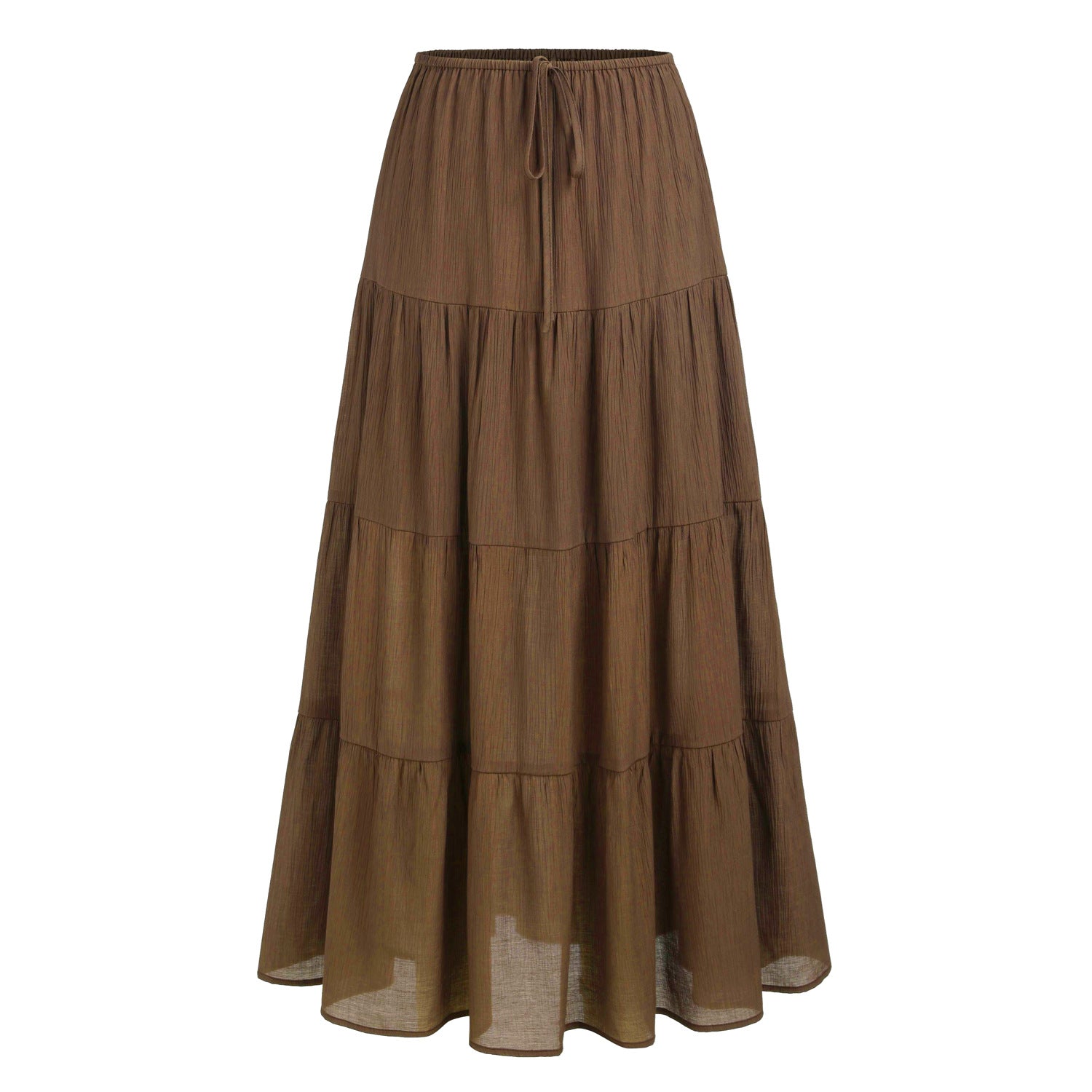 Womens High Waist Long Skirt with Lace-Up Back