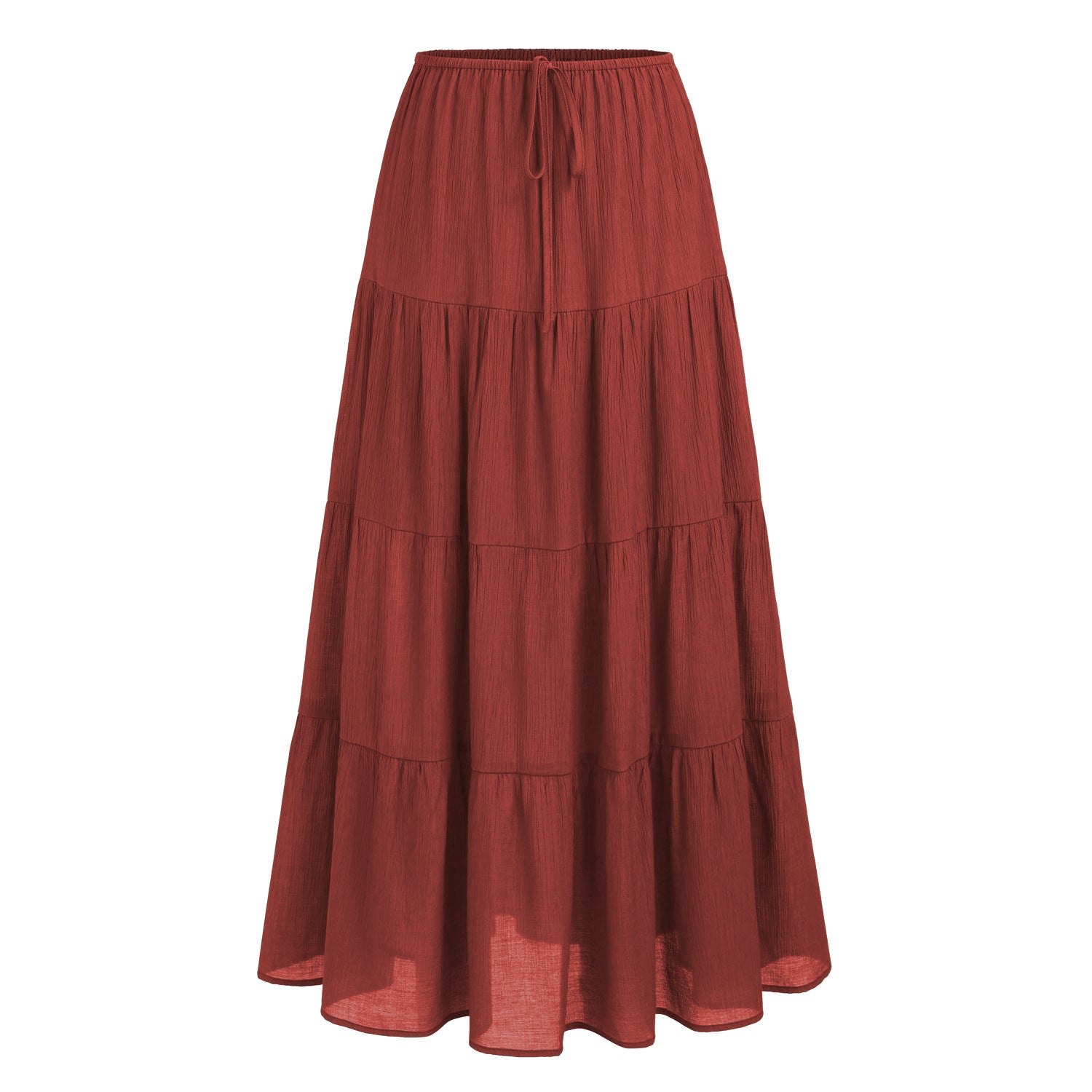 Womens High Waist Long Skirt with Lace-Up Back