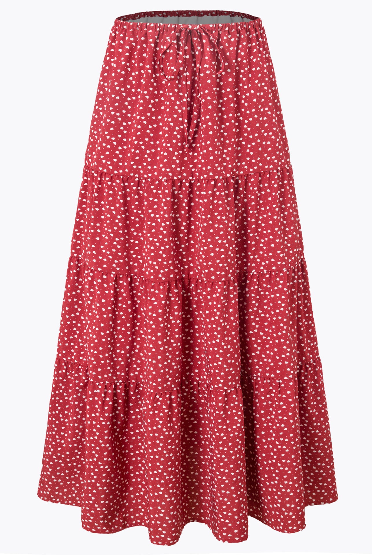 Womens High Waist Long Skirt with Lace-Up Back