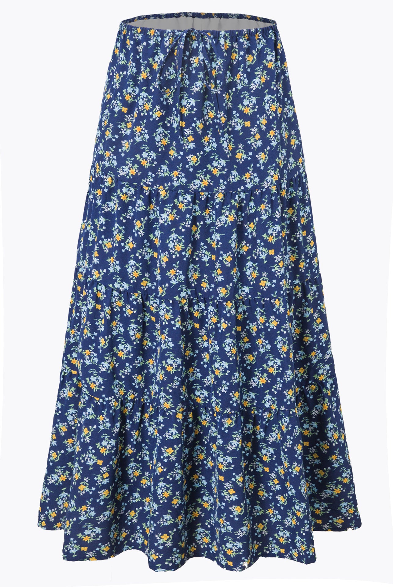 Womens High Waist Long Skirt with Lace-Up Back