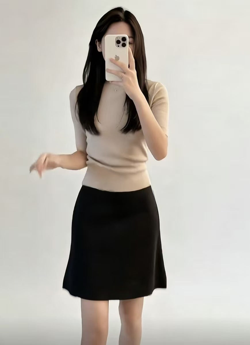 Womens High Waist Satin Pencil Skirt