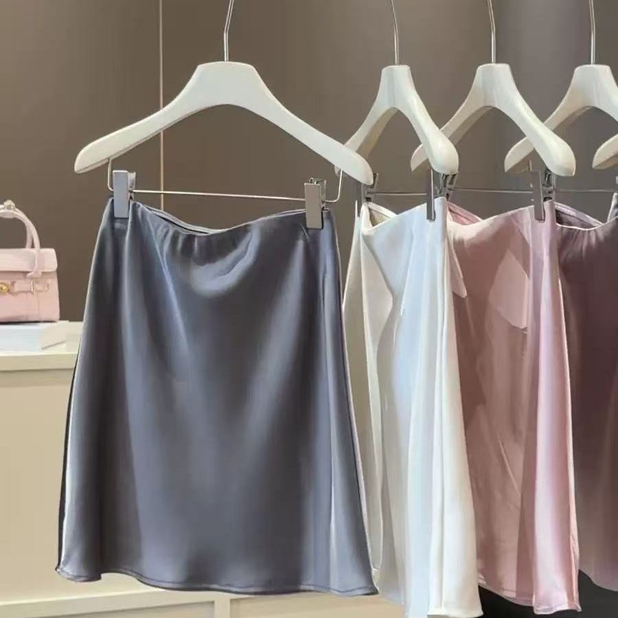 Womens High Waist Satin Pencil Skirt
