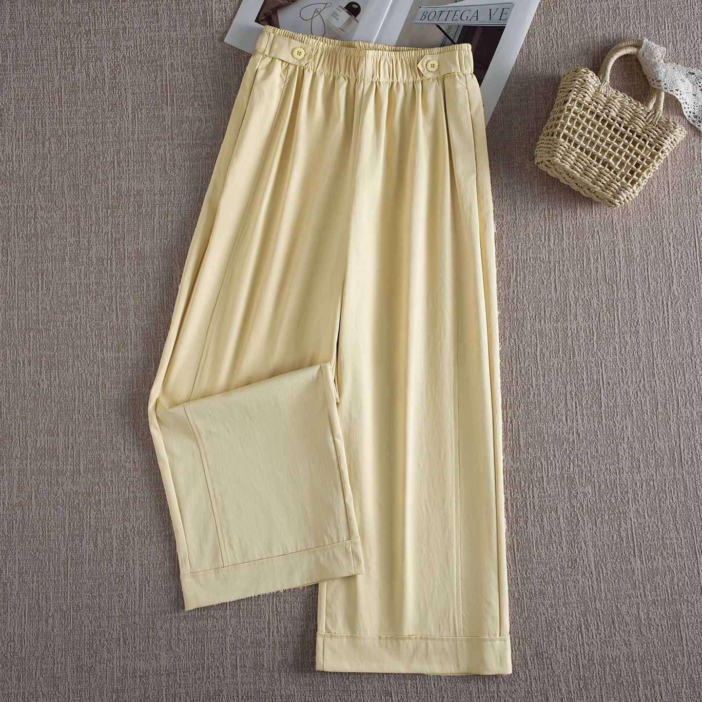Womens High Waist Wide Leg Casual Pants