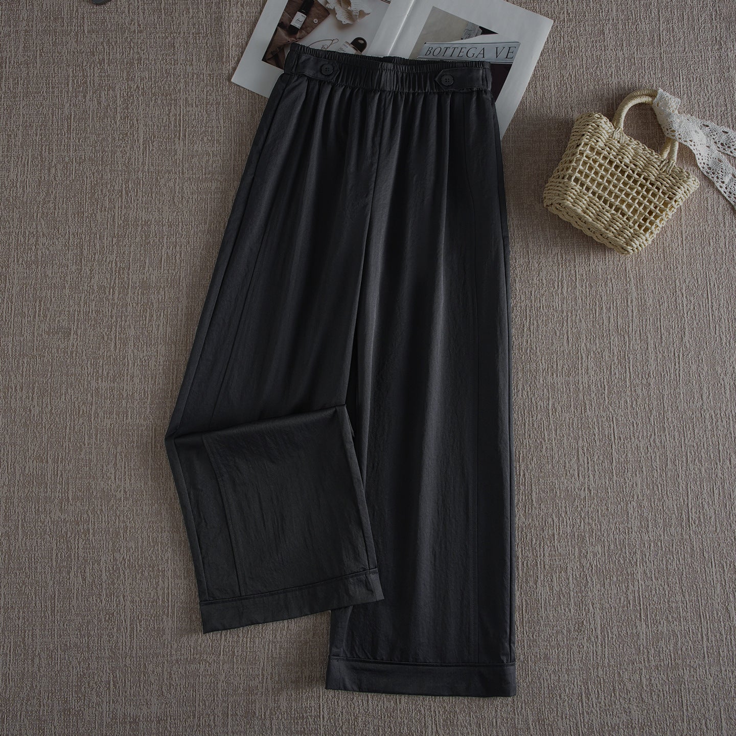 Womens High Waist Wide Leg Casual Pants