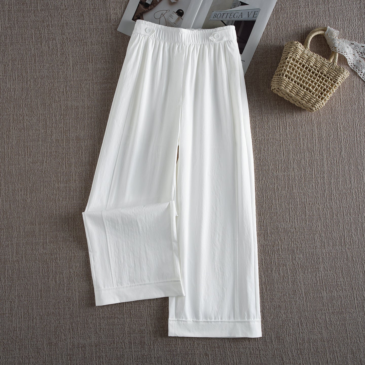 Womens High Waist Wide Leg Casual Pants