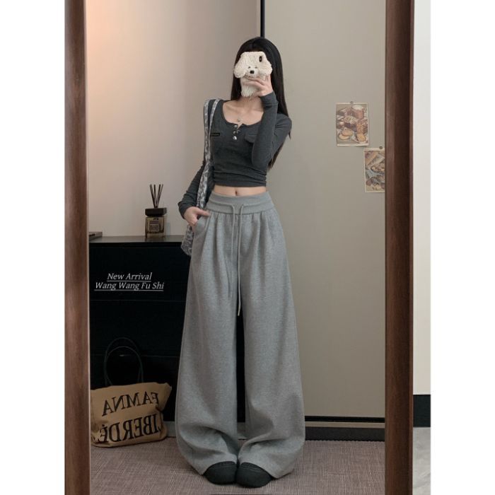 Womens High Waist Wide Leg Casual Pants