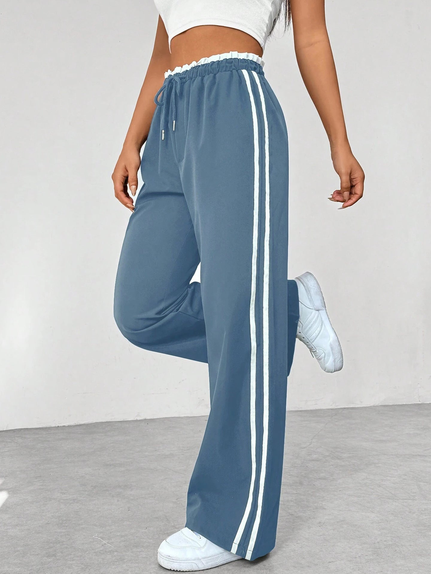 Womens High Waist Wide Leg Casual Pants