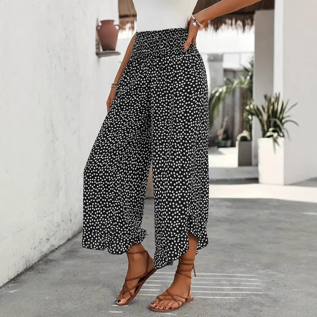 Womens High Waist Wide Leg Casual Pants