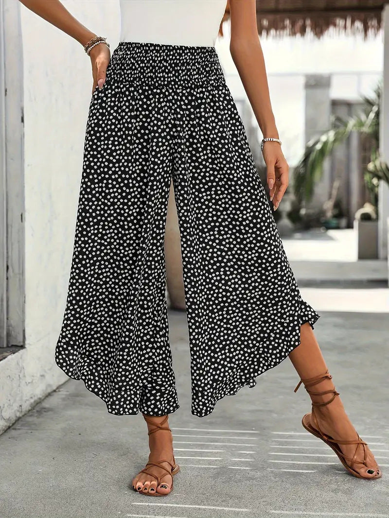 Womens High Waist Wide Leg Casual Pants