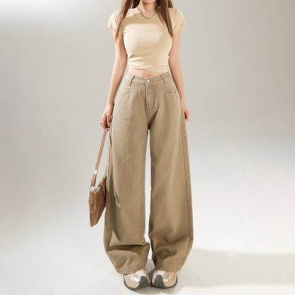 Womens High Waist Wide Leg Denim Pants
