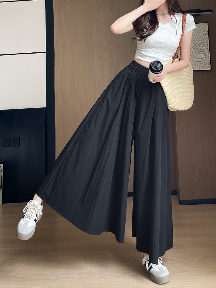 Womens High Waist Wide Leg Skirt Pants