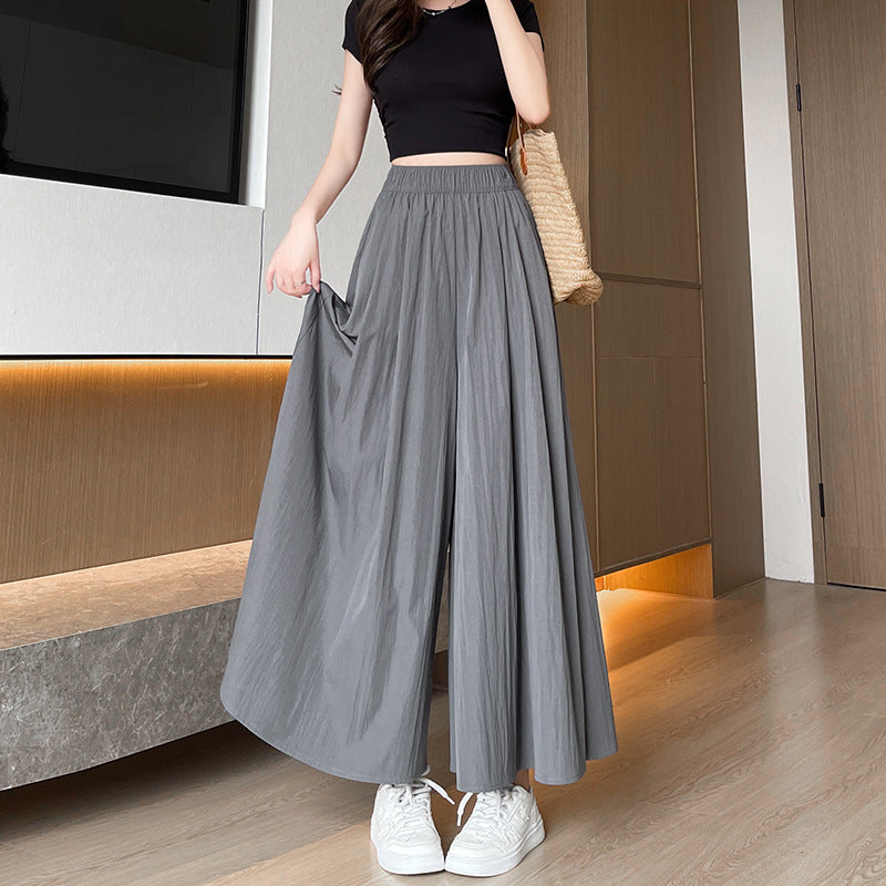 Womens High Waist Wide Leg Skirt Pants
